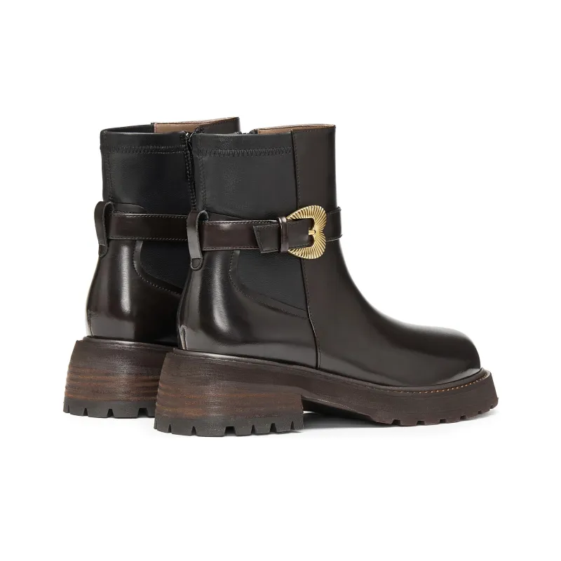 Joypeace Ankle Boots Women's Burgundy/Black-6