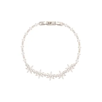 AJIDOU Cubic Zirconia+Copper Alloy Bracelets Women's Silver