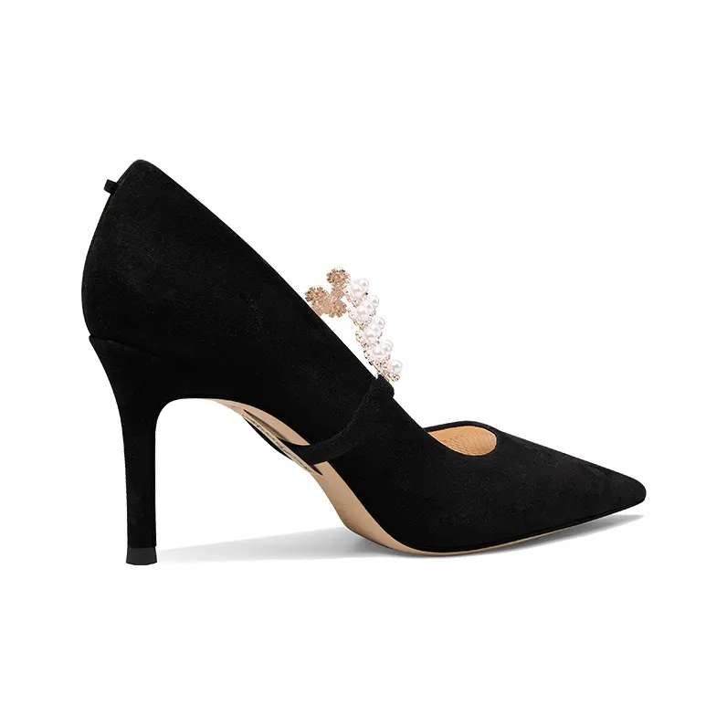 LOLY Slim Heel High Heels Women's Black-3