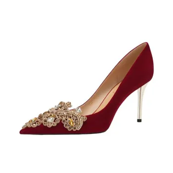 Zubumei Slim Heel High Heels 8cm Women's Red