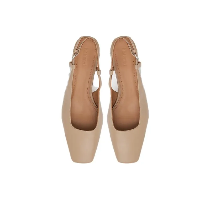 FLATTERED Chunky Heel High Heels 4cm Women's Sand-3