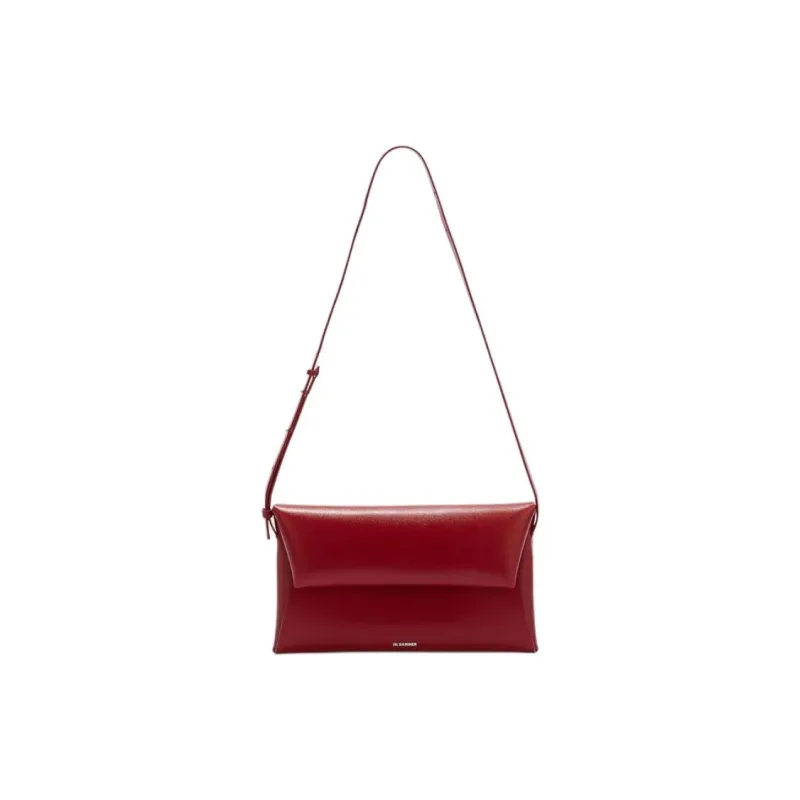 JIL SANDER Calfskin Shoulder Bag Trumpets Women's Cedar Red-0
