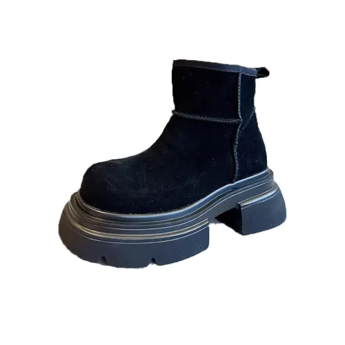 Peach print Ankle Boots Unisex Khaki/Black/Umbra
