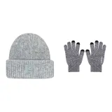 Gray Hat+Heather Gray Gloves