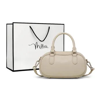 MILLIE'S Cow Leather Patchwork Synthetic Leather Small Square Bag Handbag Bowling Bag Regular Women's Multicolor