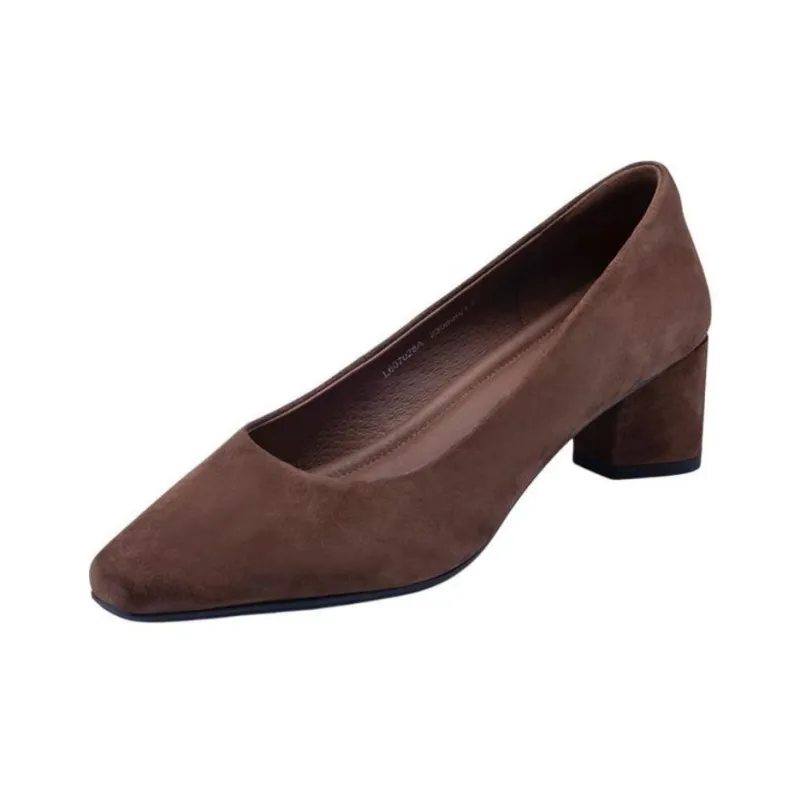 Satchi Chunky Heel High Heels 5cm Women's Coffee-2