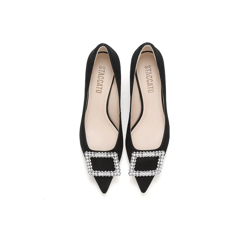 Staccato Starlit Dusk Flared Heel High Heels 5cm Women's Noble Black-3