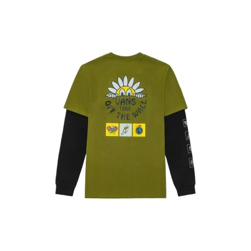 Vans TEE LS T Shirt Women's Army Green-1