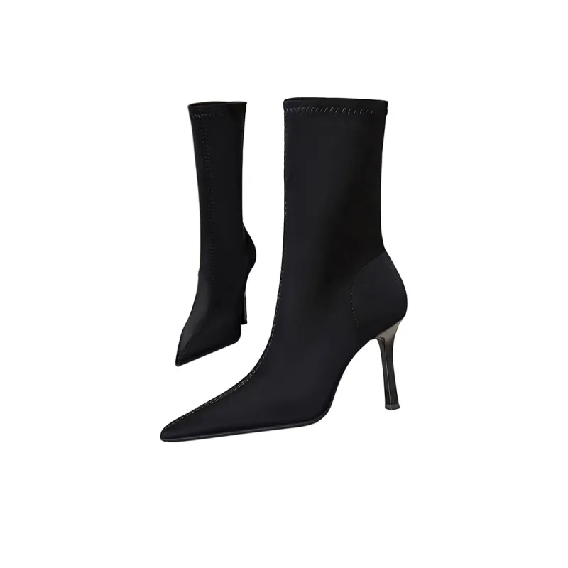 QITUMAUL Ankle Boots 9.5cm Women's Black-1