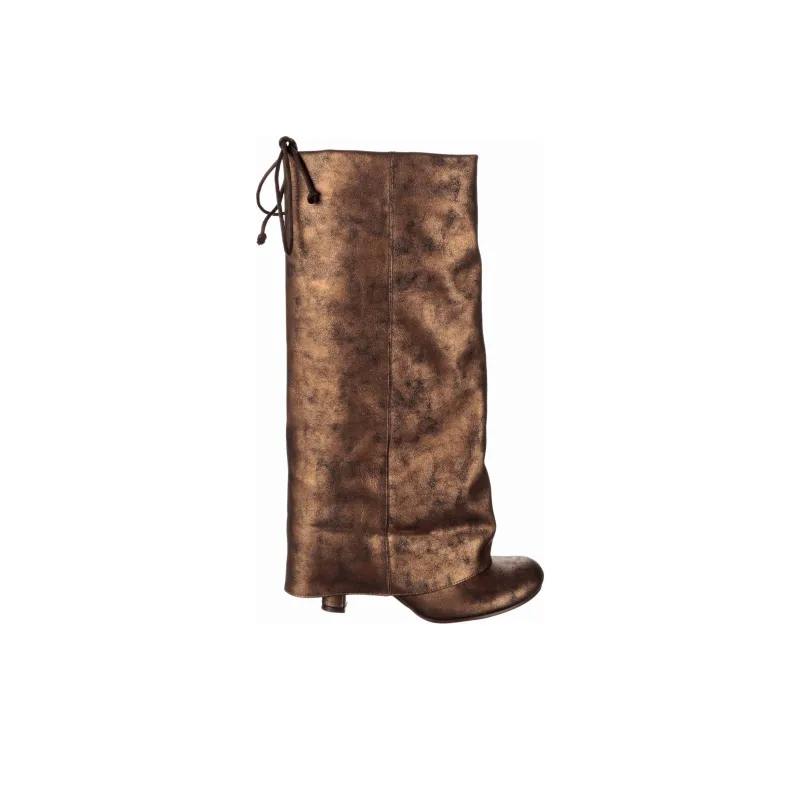 IRREGULAR CHOICE Final Cut Knee-high Boots 6cm Women's Gold Black-1