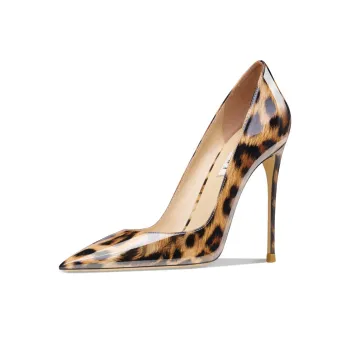 Suyymakk Slim Heel High Heels Women's Leopard Print