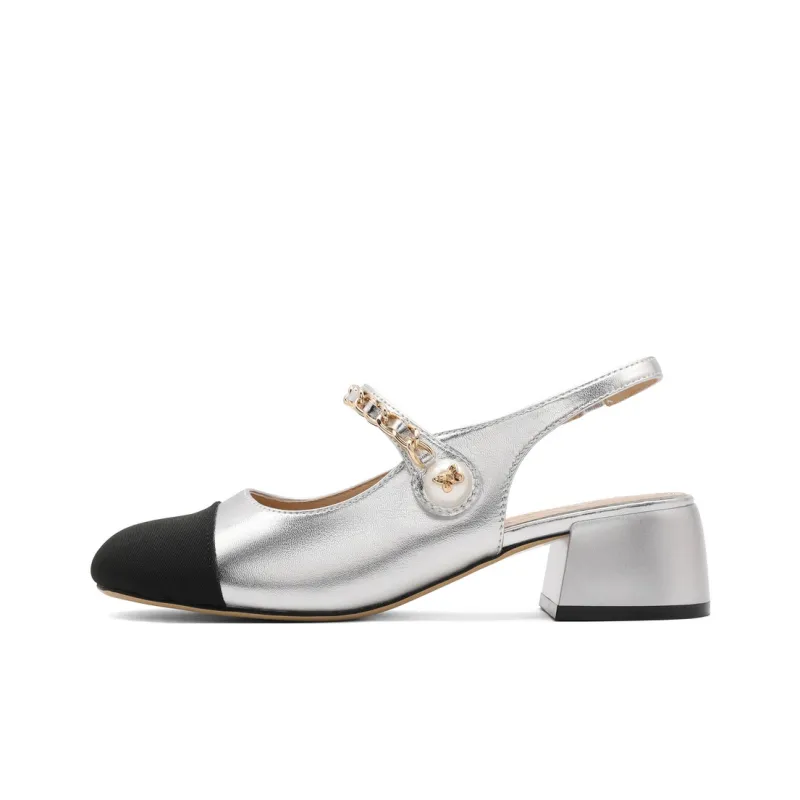BELLE Chunky Heel High Heels 4.5cm Women's-4