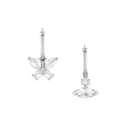 Vivienne Westwood Brass, Electroplated, Cubic Zirconia, Gemstone Earrings Women's Silver