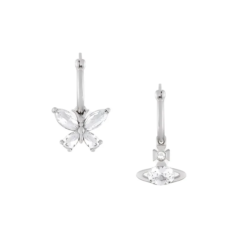 Vivienne Westwood Brass, Electroplated, Cubic Zirconia, Gemstone Earrings Women's Silver-0