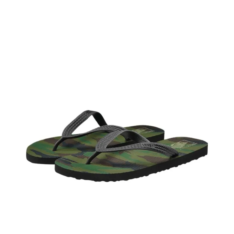 Vans Rubber Sole Slip-Resistant Flip Flops Men's Green-1