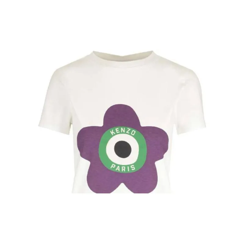 KENZO Drop Shoulder Sleeve T Shirt Women's White-5