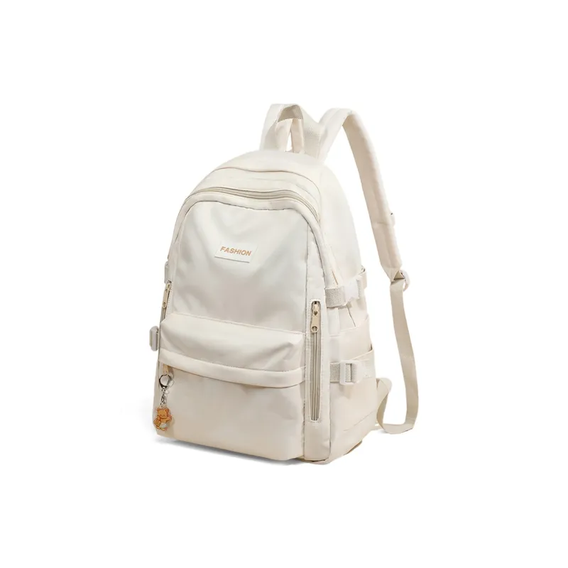 COMELY Fabric Backpacks Laptop Bags Backpack Regular Women's Ecru-2