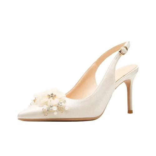 HKCP Slim Heel High Heels Women's Apricot