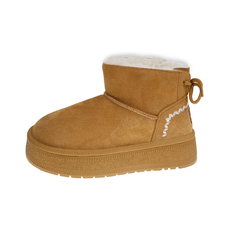ANNAI Warm Wear Resistant Height Increasing Coverage Short Snow Boots Women's-3