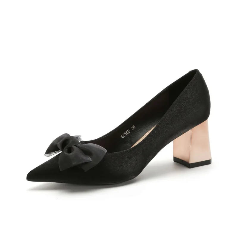 HKCP Chunky Heel High Heels 6.5cm Women's-4