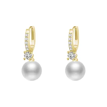 WAW Gold Plated Copper Faux Pearl Earrings Women's