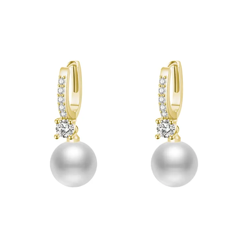 WAW Gold Plated Copper Faux Pearl Earrings Women's-0