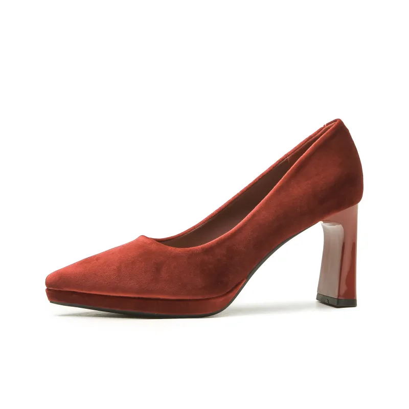 Zubumei Chunky Heel High Heels 8CM Women's-7