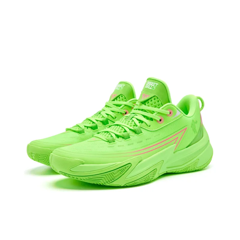 QIAODAN Poison Fang TEAM Cushioning Coverage, Rebound, Breathable, Slip Resistant Low Top Basketball Shoes Men's Green-2