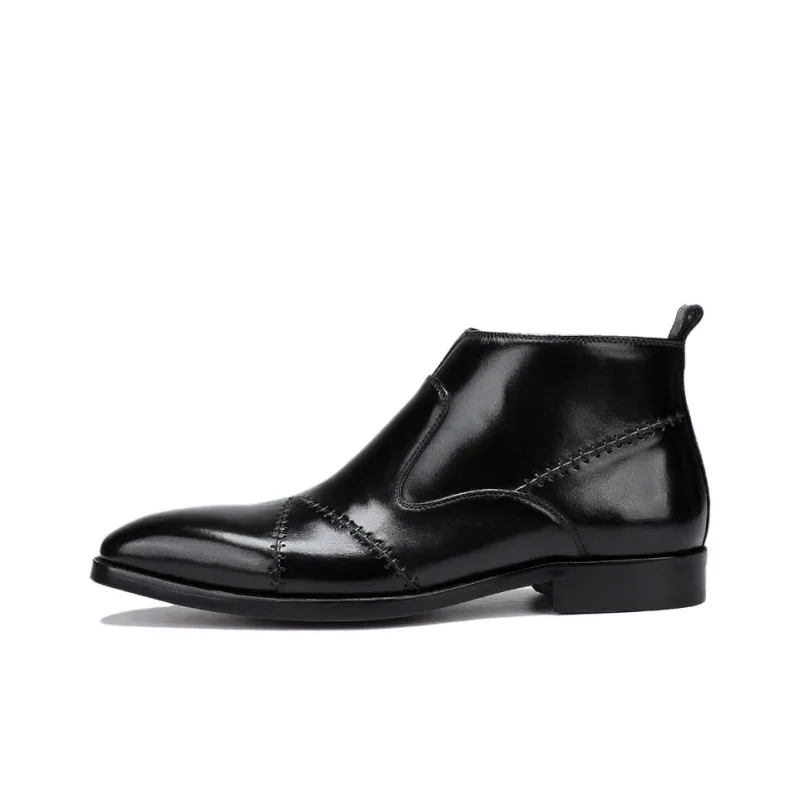 ASTON M.JAZZ Ankle Boots Men Black/Coffee-0