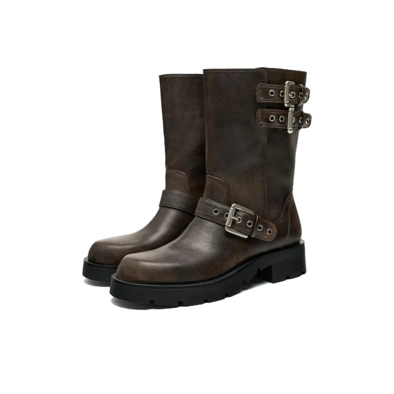 ZARA Ankle Boots Women's Brown-3