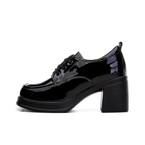 POOQ Chunky Heel High Heels Women's Black