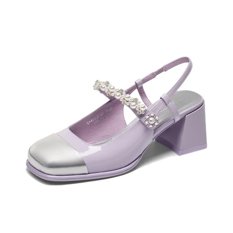 Kiss Kitty High Heels Women's Ecru/Purple-0