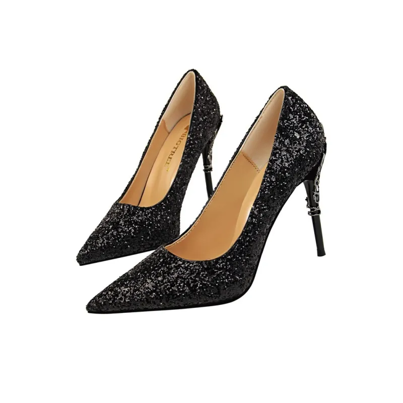 QITUMAUL Slim Heel High Heels 9.5cm Women's-8