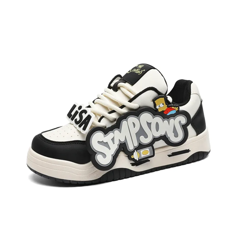 The Simpsons Skateboard Shoes Unisex Low Top Chic Yellow/Black/White-11