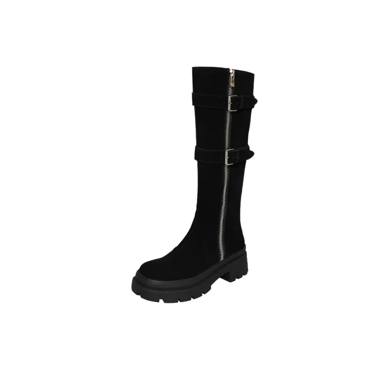 Yeezyy Reezy Knee high Boots 4.5cm Women's Black-3
