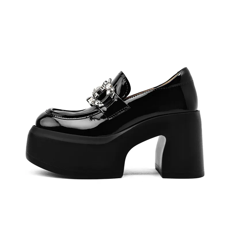 KMD Chunky Heel High Heels 9.5cm Women's-5