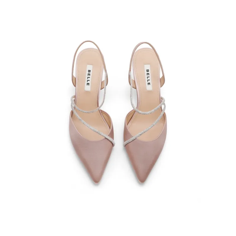 BELLE Slim Heel High Heels 5.5CM Women's Pink Black-2