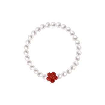 SIMPLE JOYS Shell Pearl Beaded Bracelet Stretch Women's