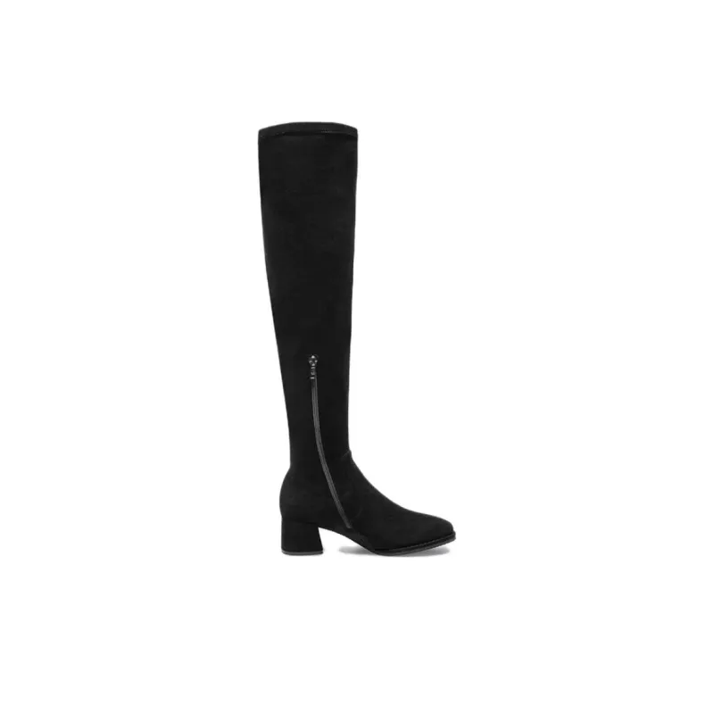 Hush Puppies Knee-High Boots 5cm Women's Black-1