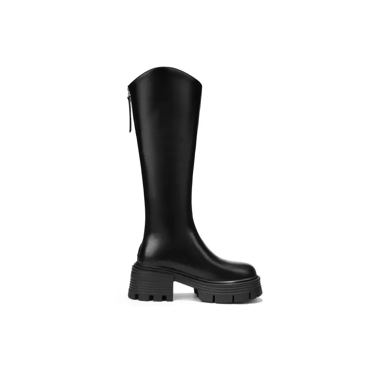 OMS Knee high Boots Women's Black, Khaki-1