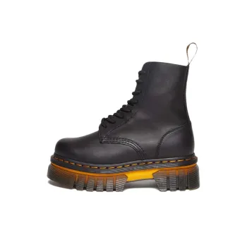 Dr.Martens Audrick Contrast Sole Leather Platform Ankle Boots 'Black' Women's