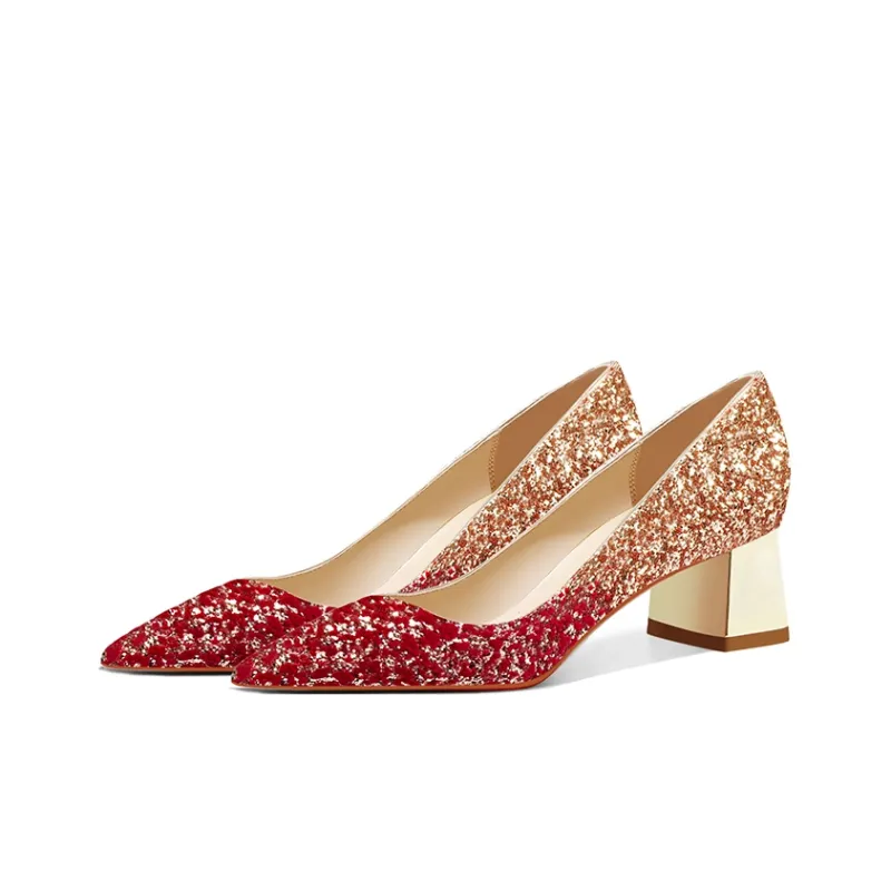MEIAI High Heels Women's Red-2