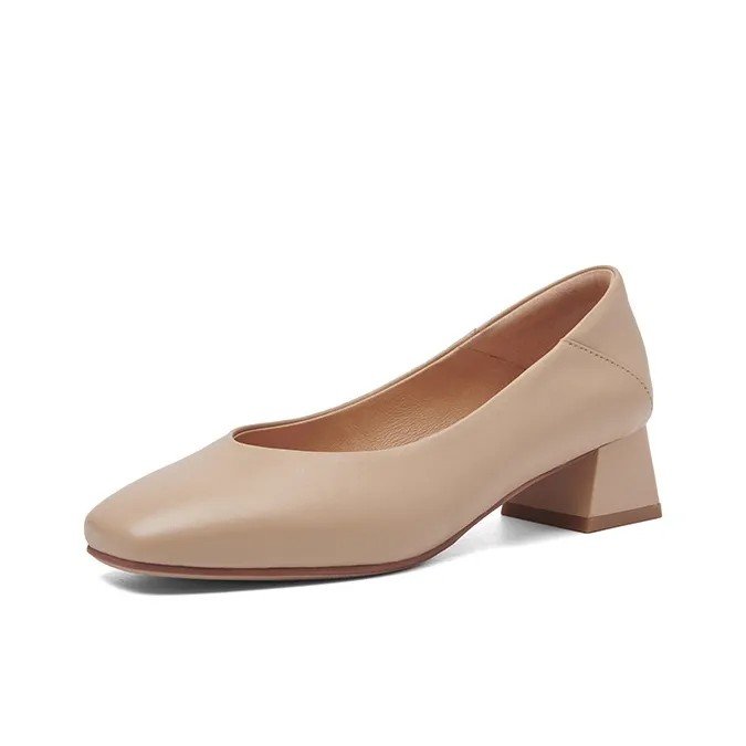 PT'SON Chunky Heel High Heels 4cm Women's-18