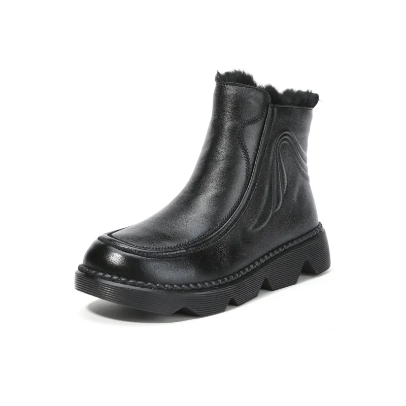 Old Meihua Ankle Boots Women's Black/Burgundy-2