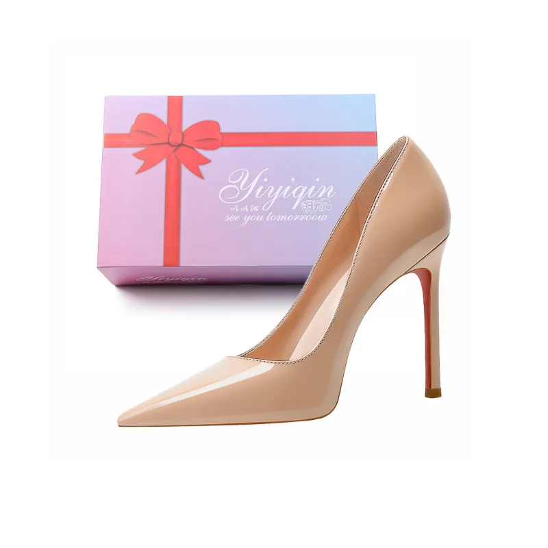 Take The Qin Slim Heel High Heels 9cm 7cm Women's [Gift Box Set]-31