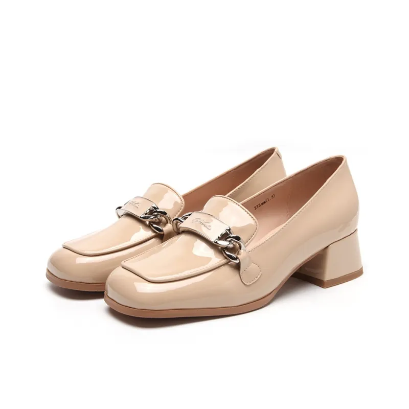 Satchi Block Heel High Heels Women's Nude-2
