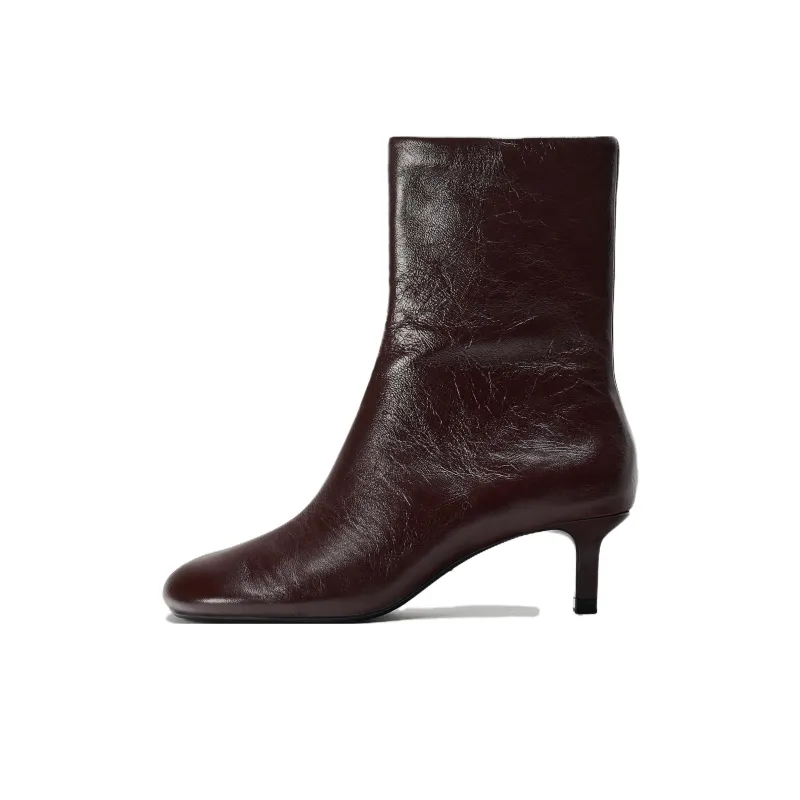 ZARA Ankle Boots Women's Chocolate Brown-0
