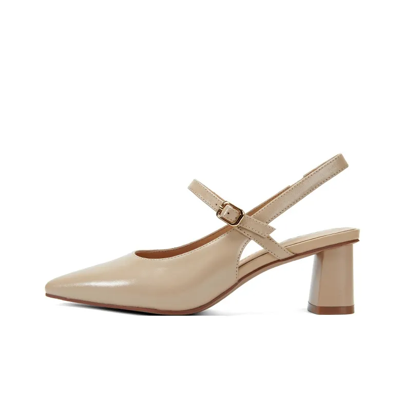 PT'SON Chunky Heel High Heels 5.3cm Women's-11