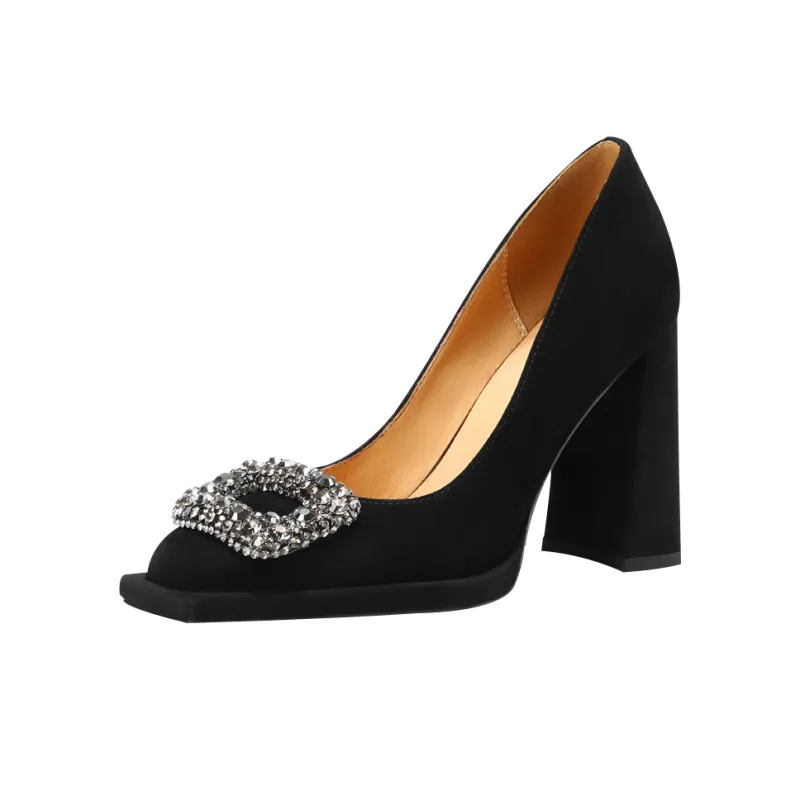 Princess & Isabel Chunky Heel High Heels Women's Black-0
