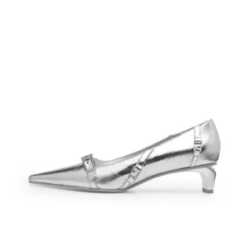 Lost In Echo Fashion Pointed Toe Low Vamp High Heels Unlined Shoes Leather Shoes
